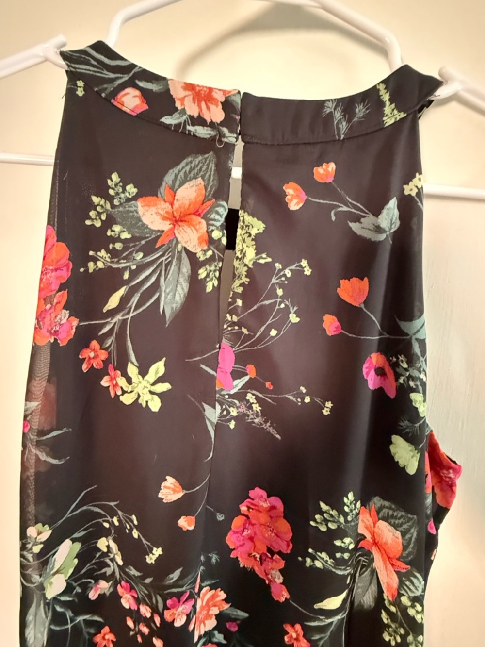 AB Studio Black Floral Halter Midi Dress Size M - Picture 4 of 6